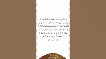تلاوة في دقيقة سورة الإنسان الآيات من ٦ إلى ١١ الشيخ عبدالله الجهني