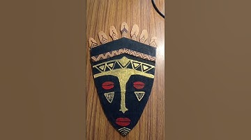DIY TRIBAL MASK🎭  #tribalmask #indegenousday #wallhanging #facemask #shorts #subscribe #cardboard 🎭👀