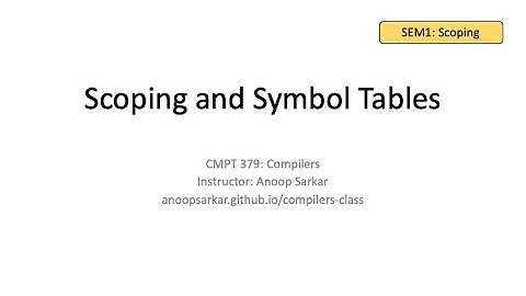SEM1 Scoping and Symbol Tables