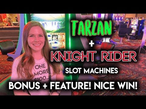 Knight Rider and Tarzan Slot Machines! BONUS!! NICE WIN!!