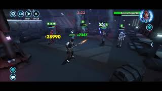 Bane/DMaul (L9 Bane, 5% dmg, 20 speed) vs. GAS/Rex/Echo/Fives/QA (15% HP, -75% dmg): 65 banners