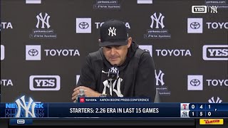 Manager Aaron Boone on the Yankees 1-0 win against the Rangers