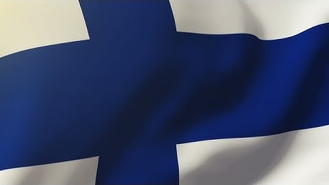 Finland Flag Waving In The Wind. Looping Sun Rises Style. Animation Loop Stock Animation