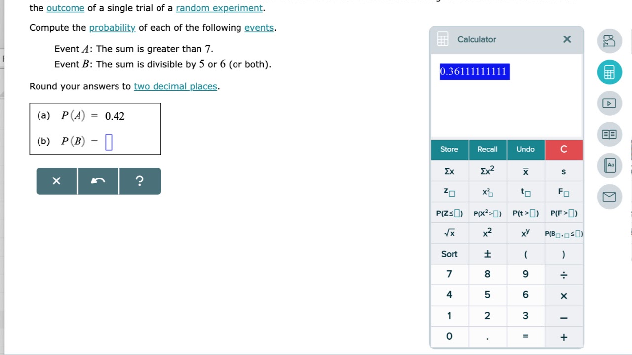 Probabilities involving two dice: Decimal answers Pt 2 - YouTube