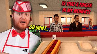 I'M SERVING MYSTERIOUS MEAT AT A HOT DOG RESTAURANT [IT'S DEFINITELY *NOT* HUMAN MEAT LOL]