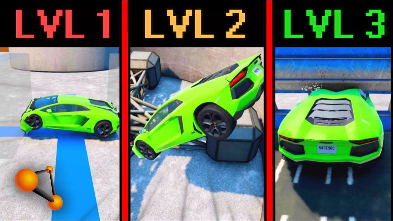 Car vs 3 Levels Of Challenges In The BeamNG Drive Game! | Galex [Drive ...