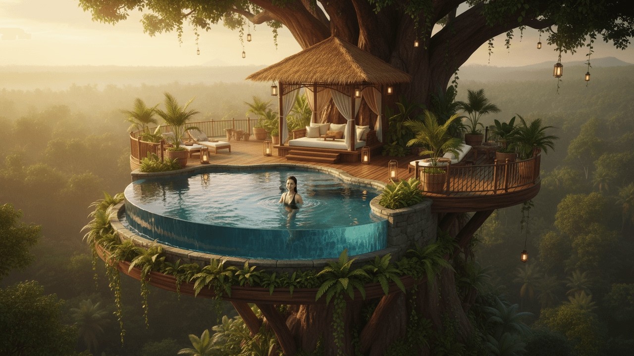 200 Days Building a $1 Million Swimming Pool on Top of a Giant Tree ASMR