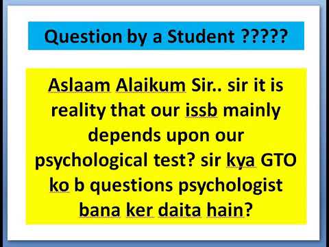 Question By a Student ????? ISSB_TEST preparation