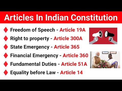 Important Articles of Indian constitution | Important Articles MCQ