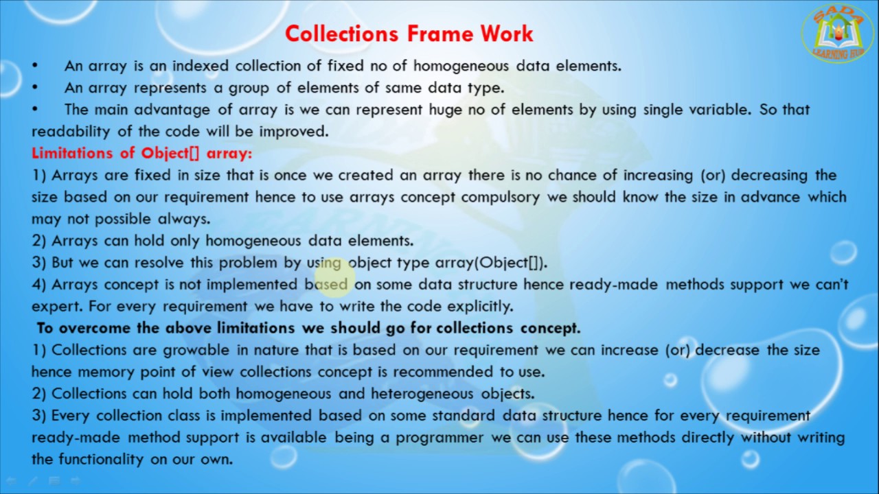 Lesson - 1 : Collections Framework - Why What Where is used Collection ...