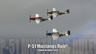 P-51 Mustangs Rule! - 109 Buchons chase P-47 Thunderbolt, seen off by P-51 Mustangs.