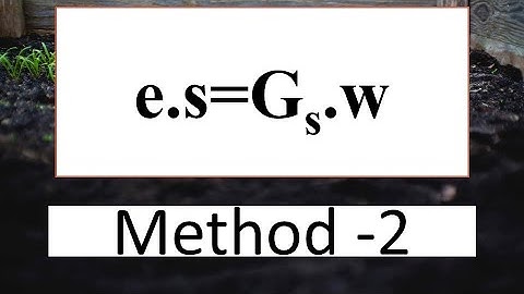 Target GATE ESE | Geotechnical Engineering | Soil Water Relationships - Formula 4 {es=Gw}