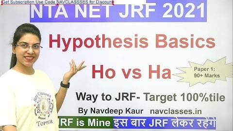 Complete Hypothesis Basics Ho vs Ha | Type I & Type II error | Research Aptitude | Navdeep Kaur