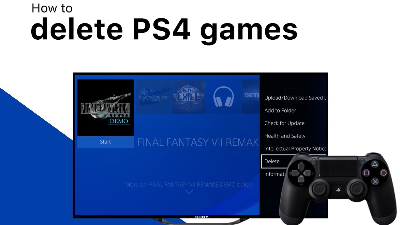 How to delete a PS4 game