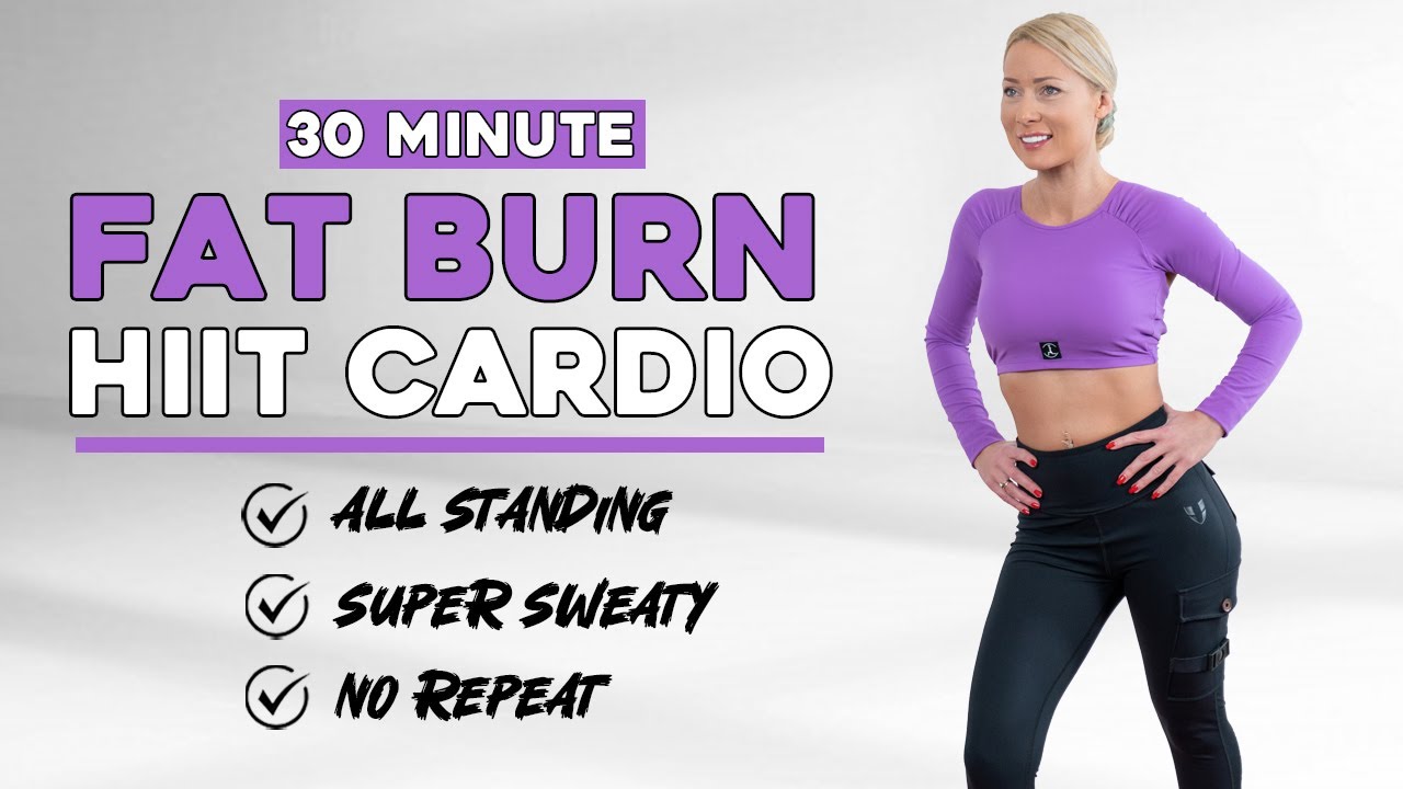30 MIN CARDIO HIIT WORKOUT - ALL STANDING - Full Body, No Equipment, No ...