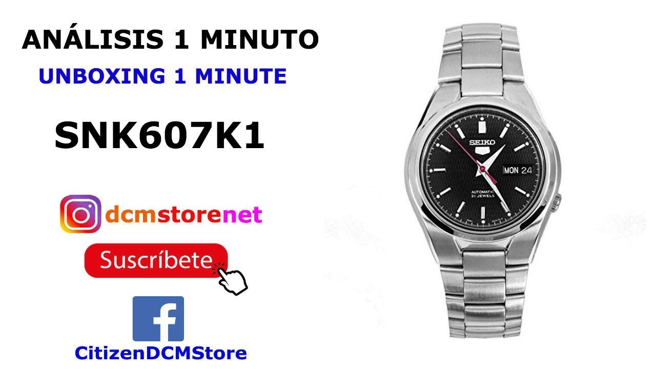 SNK607K1 Seiko Revisión 1 Minuto Unboxing 1 Minute - YouTube
