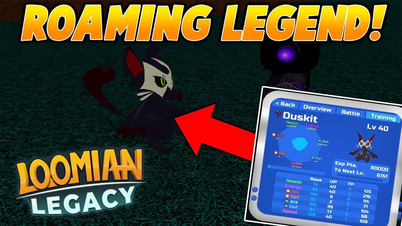 ROAMING LEGENDARY DUSKIT! LOOMIAN LEGACY YouTube