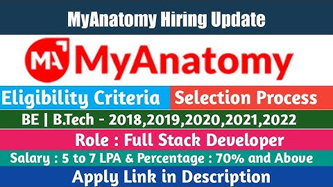 MyAnatomy Hiring for Full Stack Developer | Selection Process | Eligibility Criteria |Smart Learning