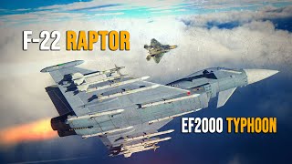 EF2000 Eurofighter Typhoon Vs F-22 Raptor Dogfight | Digital Combat Simulator | DCS |