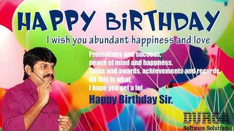 HAPPY BIRTHDAY  Durga Sir @ DURGASOFT 2017 !!!