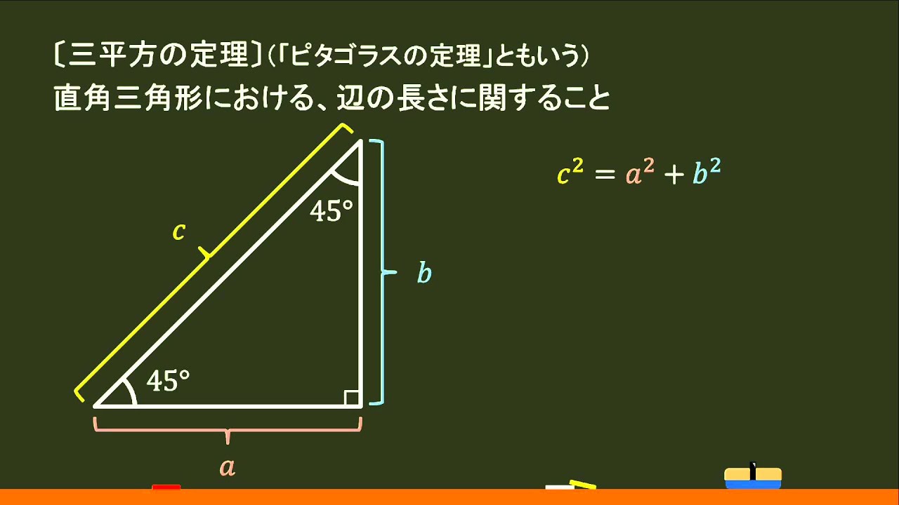中学数学 三平方の定理 直角二等辺三角形 オンライン無料塾
