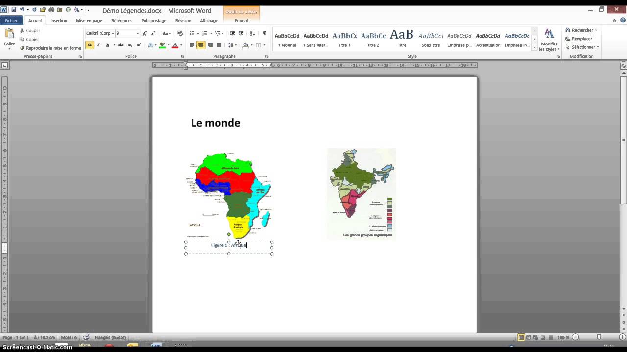 Word 2010 - Légendes et Table des illustrations