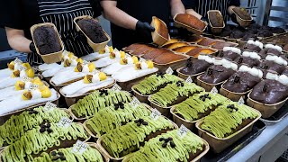 beautiful! making 3 kinds of pound cake (chocolate, lemon, green tea) - korean street food