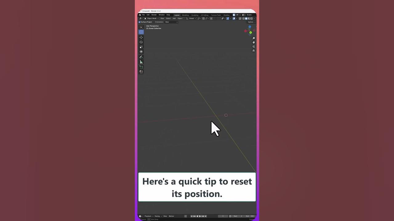 Quick blender tip for absolute beginners reset 3d cursor to world