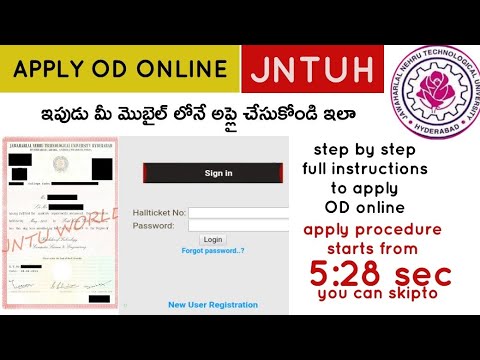 APPLY OD JNTUH  online