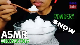 Asmr Drinking Powdery Snow Extreme Crunchy & Ice Eating Ep.114 I Boontube