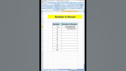 Roman Number in Excel #shortsexcel