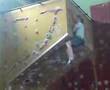 Indoor climbing over hang no feet