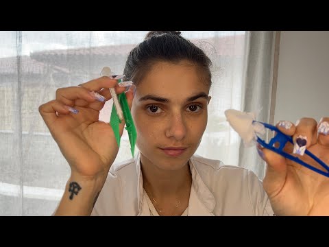 [ASMR RP] INFIRMIÈRE À DOMICILE - SOINS , PRISE DE SANG , PANSEMENT.. 