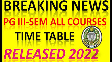 KAKATIYA UNIVERSITY NEW UPDATE | PG III-SEM TIME TABLE RELEASED 2022 | MA/M.COM/M.Sc./M.T.M./M.S.W |