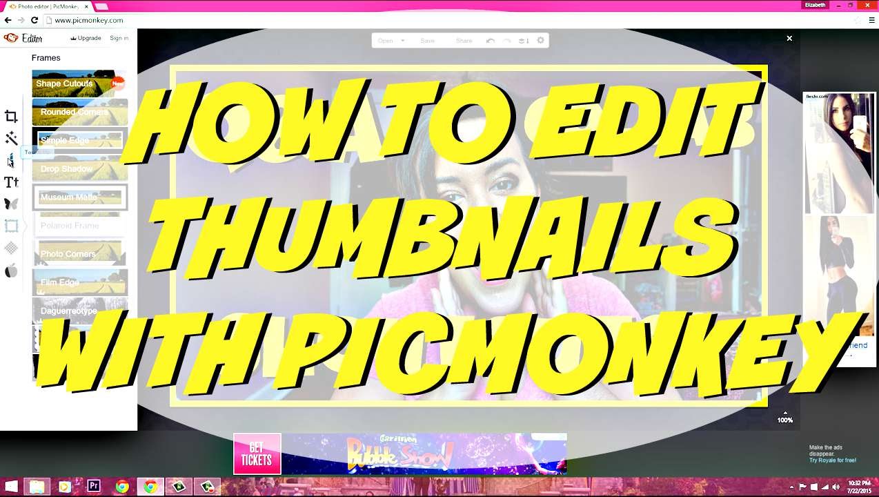 how to make a thumbnail for youtube with picmonkey