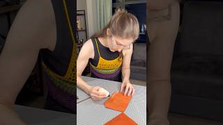 Making a leather envelope 🍊❄️Part 2 #leather #envelope #leathercraft