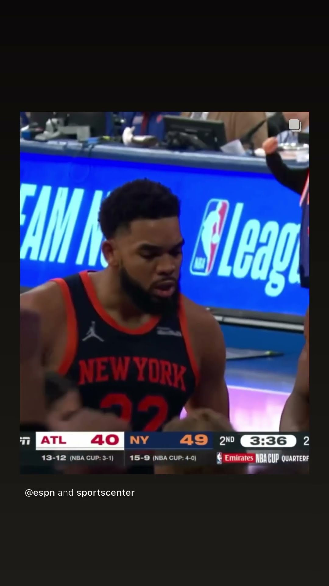 Blocked by Towns #hoodnews #karlanthonytowns #newyorkknicks #atlantahawks #block #omg #defense