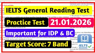 IELTS Reading General Training Practice Test 2026 With Answers | IELTS Reading Test General Training
