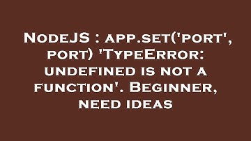 NodeJS : app.set(