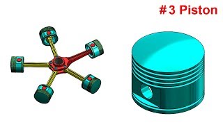 π«CREO TUTORIAL || RADIAL ENGINE || Design of PISTON.