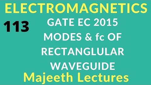 GATE 2015 EC Electromagnetics Modes and Cut off frequency Rectangular Waveguide