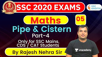 8:00 PM - SSC 2020 Exam | Maths by Rajesh Nehra | Pipe & Cistern