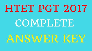 HTET PGT ANSWER KEY 23 DEC 2017 HINDI ENGLISH REASONING