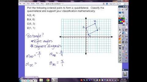 classifying a quadrilateral using the coordinate plane
