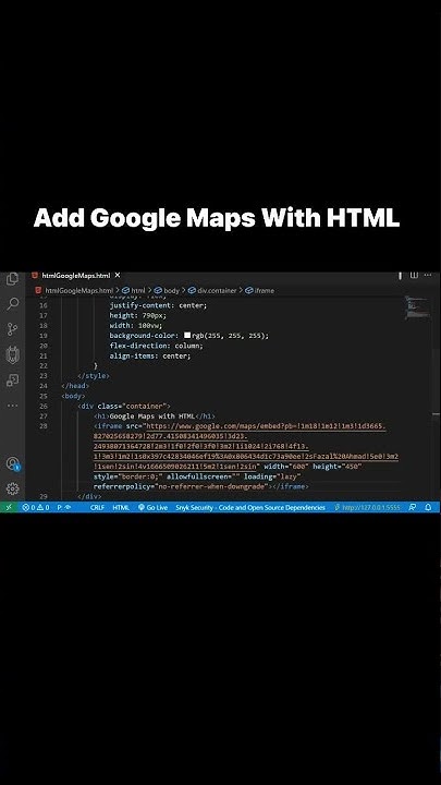 GOOGLE MAPS WITH HTML | ADD GOOGLE MAPS WITH HTML #youtubeshorts # ...