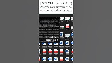 || SOLVED || #AeR (.AeR) #Dharma #ransomware #virus – #removal and #decryption