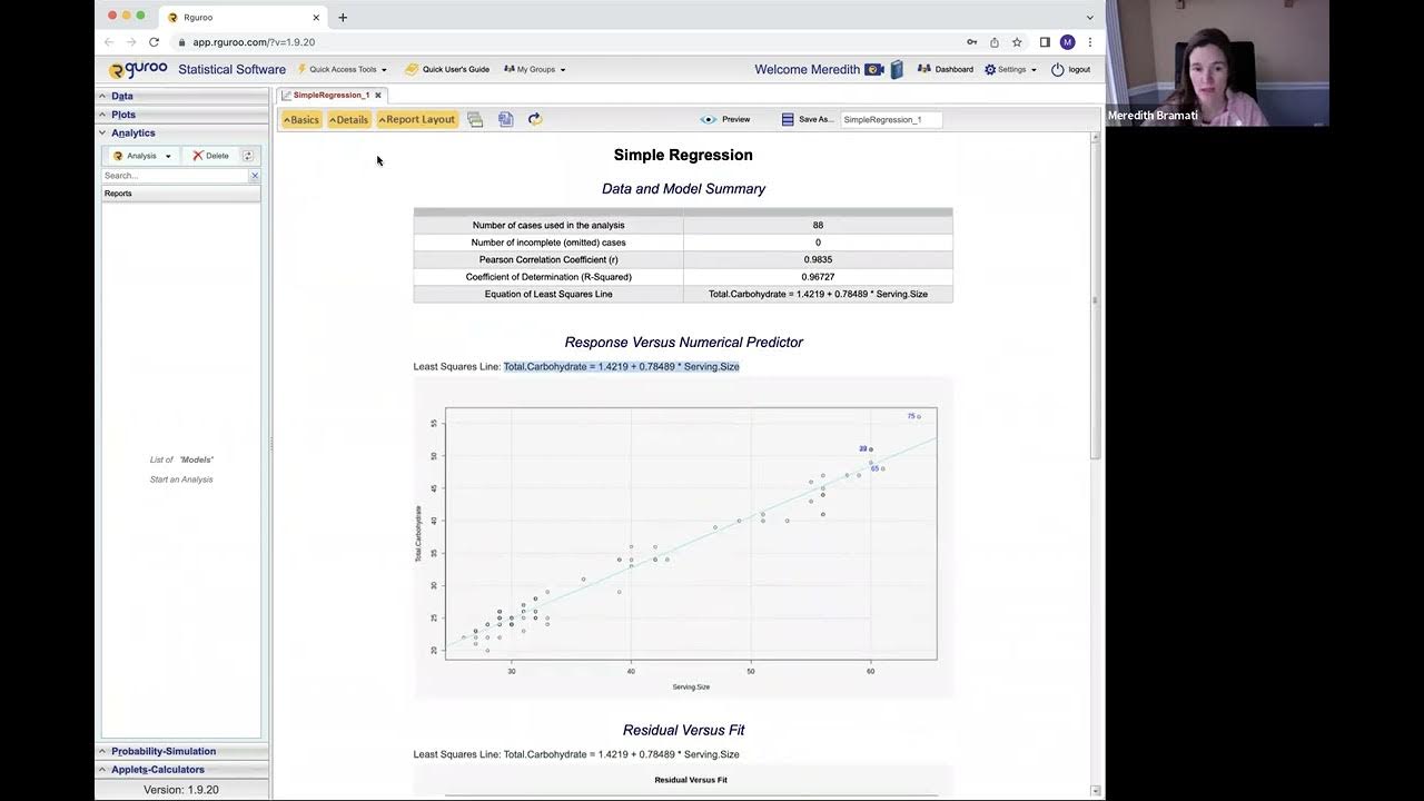 Linear Regression in Rguroo using Cereal dataset YouTube