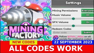 All *Secret* Mining Factory Tycoon Codes 2023  Codes for Mining Factory  Tycoon 2023 - Roblox Code 