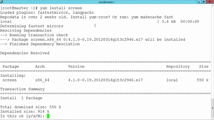 RHCSA Using screen to run simulataneous commands across CentOS 7 servers