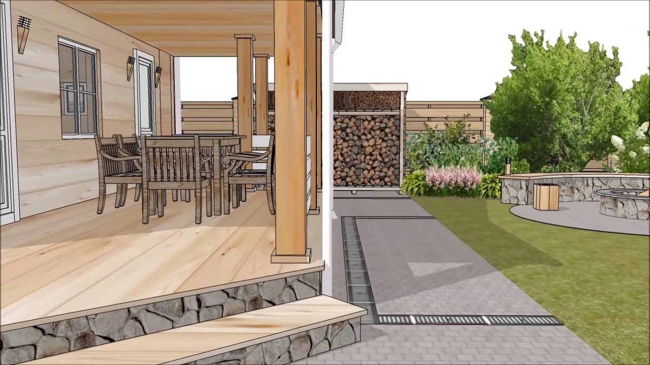 Ландшафтная дизайн-концепция небольшого участка - YouTube